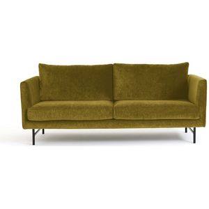 Zetel in fluweel, 3-zit, Carreti LA REDOUTE INTERIEURS. Fluweel materiaal. Maten 3-zit. Groen kleur