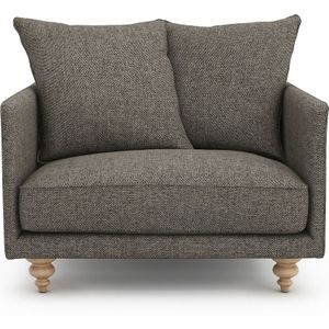 Fauteuil tweed, Lazare AM.PM. Tweed materiaal. Maten 1-zit. Kastanje kleur