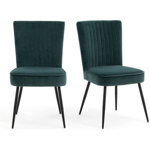 Set van 2 stoelen in retro stijl jaren 50's, Ronda LA REDOUTE INTERIEURS. Stof materiaal. Maten één maat. Groen kleur