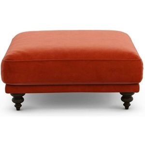 Voetenbank in fluweel, Lazare AM.PM. Fluweel materiaal. Maten 1-zit. Rood kleur