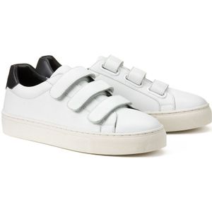 Sneakers in leer met klittenband LA REDOUTE COLLECTIONS. Leer materiaal. Maten 36. Wit kleur