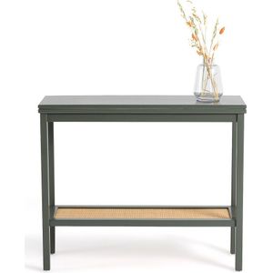Console met dubbel plateau massief dennenhout en vlechtwerk Gabin LA REDOUTE INTERIEURS. Hout materiaal. Maten één maat. Groen kleur