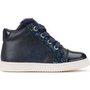 Hoge sneakers met rits, pailletten en veters LA REDOUTE COLLECTIONS. Polyurethaan materiaal. Maten 19. Blauw kleur