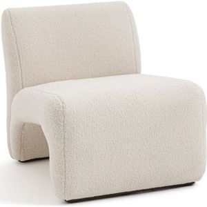 Bouclette fauteuil, Olena. LA REDOUTE INTERIEURS. Polyester bouclette materiaal. Maten één maat. Beige kleur