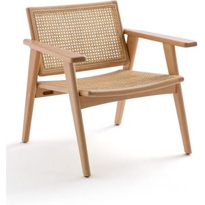 Fauteuil in beukenhout en vlechtwerk, Lons LA REDOUTE INTERIEURS. Hout materiaal. Maten één maat. Beige kleur