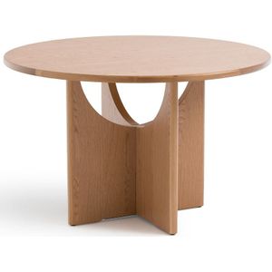 Ronde tafel voor 4/6 personen, in eik, Minimal LA REDOUTE INTERIEURS. Hout, medium (MDF) materiaal. Maten 6 personen. Kastanje kleur