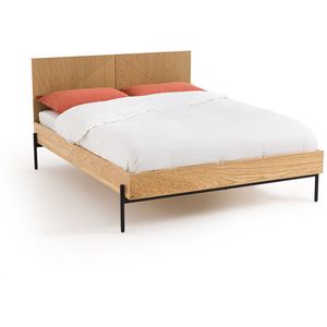 Bed met beddenbodem, Lodge LA REDOUTE INTERIEURS. Licht hout materiaal. Maten 140 x 190 cm. Kastanje kleur