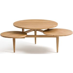 Salontafel met 3 tafelbladen in eik, Ruben LA REDOUTE INTERIEURS. Hout, medium (MDF) materiaal. Maten één maat. Kastanje kleur
