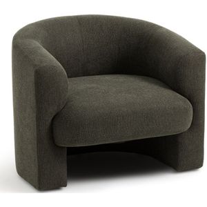 Retro fauteuil in getextureerde stof, Nolami LA REDOUTE INTERIEURS. Polyester bouclette materiaal. Maten één maat. Groen kleur