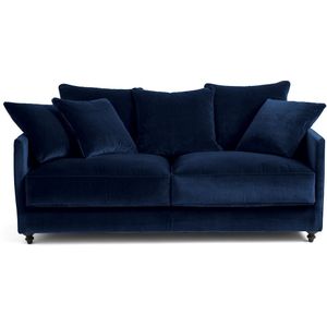 Omvormbare compacte bankl in fluweel, Lazare AM.PM. Fluweel materiaal. Maten 3-zit. Blauw kleur