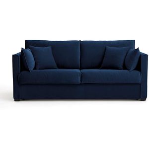 Omvormbare bank in fluweel, Camille AM.PM. Fluweel materiaal. Maten 3-zit. Blauw kleur