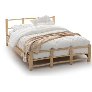 Bed in massief teak, Ghada LA REDOUTE INTERIEURS. Mango-hout materiaal. Maten 140 x 190 cm. Beige kleur