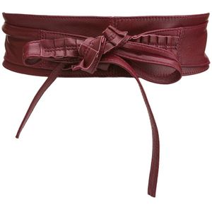 Brede riem in leer, te strikken LA REDOUTE COLLECTIONS. Leer materiaal. Maten 85 cm. Rood kleur