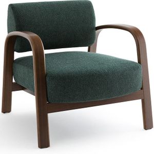 Vintage fauteuil in berkenmultiplex, Bendy LA REDOUTE INTERIEURS. Polyester materiaal. Maten één maat. Groen kleur