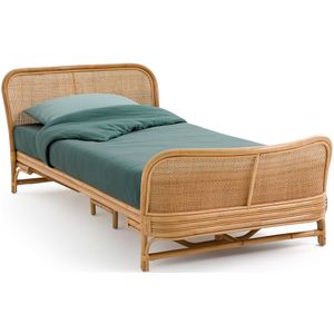 Bed en lattenbodem in rotan, Arsel LA REDOUTE INTERIEURS. Rotan materiaal. Maten 90 x 190 cm. Beige kleur