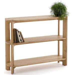 Wandtafel met 3 legplanken in massief eik, Elmo LA REDOUTE INTERIEURS. Hout materiaal. Maten één maat. Beige kleur