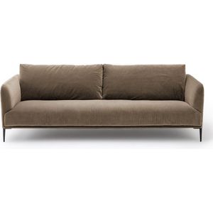 Bank in Fluweel, Oscar design E Gallina. Gallina AM.PM. Fluweel materiaal. Maten 4-zit. Beige kleur