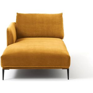 Longchair fluweel, Oscar design E.Gallina AM.PM. Fluweel materiaal. Maten meridienne gauche. Geel kleur
