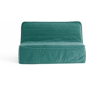 Bankstel BZ mousse 12 cm, 24 latten, Trani LA REDOUTE INTERIEURS. Fluweel materiaal. Maten 140 x 190 cm. Groen kleur