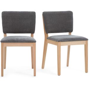 Set van 2 opgevulde stoelen, Oglio LA REDOUTE INTERIEURS. Hout materiaal. Maten één maat. Grijs kleur