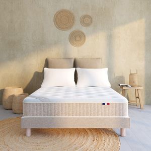 Deco boxspring met 15 flexibele latten LA REDOUTE INTERIEURS. Multiplex materiaal. Maten 90 x 190 cm. Beige kleur