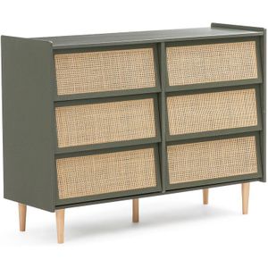 Taga - Ladekast - Donker Kaki - Vlechtwerk - FSC® Gecertificeerd MDF