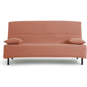 Clic-clac, mousse Bultex 14 cm, 18 lattes, Derek SO'HOME. Katoen materiaal. Maten 130 x 190 cm. Kastanje kleur