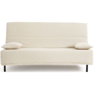 Clic-clac, Bultex 14 cm, 2 x 10 latten, Derek SO'HOME. Katoen materiaal. Maten 130 x 190 cm. Beige kleur