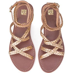 Geweven sandalen Signature in leer LA REDOUTE COLLECTIONS. Leer materiaal. Maten 36. Goudkleur kleur