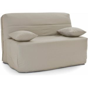 Bankstel BZ, mousse comfort 9 cm SO'HOME. Polyester materiaal. Maten 140 x 200 cm. Beige kleur