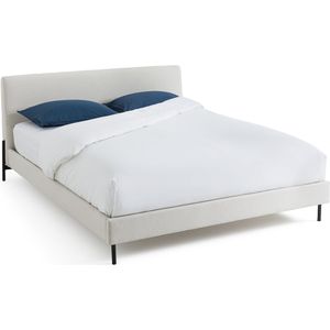 Gestoffeerd bed met lattenbodem, Tella LA REDOUTE INTERIEURS. Stof materiaal. Maten 160 x 200 cm. Beige kleur
