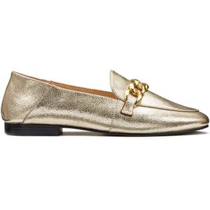 Leren loafers met ketting LA REDOUTE COLLECTIONS PLUS. Leer materiaal. Maten 44. Goudkleur kleur