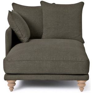 Longchair katoen/linnen, Lazare AM.PM. Viscose mix materiaal. Maten Longchair hoek rechts. Kastanje kleur