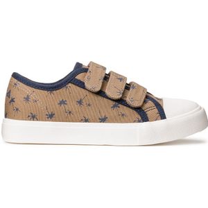 Sneakers met klittenband, palmbomenprint LA REDOUTE COLLECTIONS. Katoen materiaal. Maten 38. Kastanje kleur