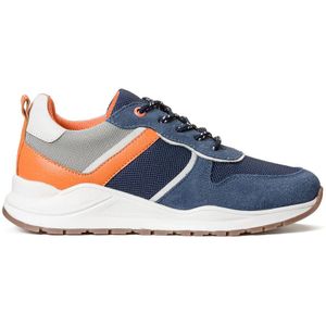 Sneakers met veters LA REDOUTE COLLECTIONS. Leer materiaal. Maten 30. Blauw kleur