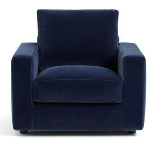 Fauteuil fluweel, Skander AM.PM. Fluweel materiaal. Maten één maat. Blauw kleur