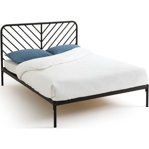 Bed in staalmetaal, Anda LA REDOUTE INTERIEURS. Metaal materiaal. Maten 140 x 190 cm. Zwart kleur