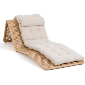 Ligzetel, lange tuinstoel, Guita AM.PM.  materiaal. Maten één maat. Beige kleur