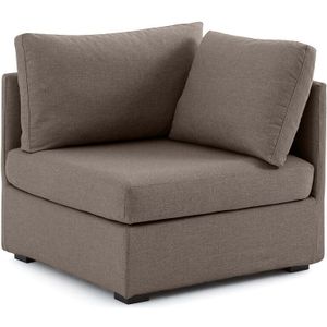 Hoekelement, superieur comfort, mêlee, Robin SO'HOME. Katoen materiaal. Maten 1-zit. Kastanje kleur