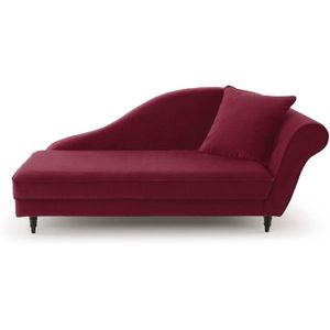 Longchair links in fluweel, Lipstick SO'HOME. Fluweel materiaal. Maten Longchair hoek links. Violet kleur