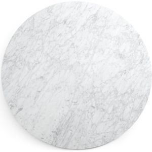 Tafelblad in marmer 137 cm, Delmo AM.PM. Marmer, metaal materiaal. Maten 6 personen. Wit kleur