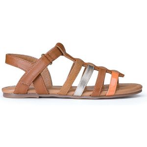 Sandalen met klittenband LA REDOUTE COLLECTIONS. Polyurethaan materiaal. Maten 30. Kastanje kleur