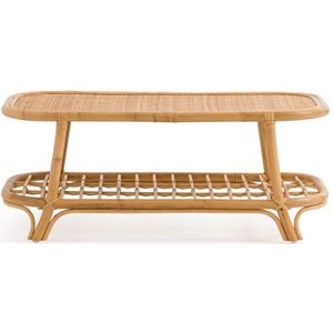Tuintafel in rotan, Elisa LA REDOUTE INTERIEURS. Rotan materiaal. Maten één maat. Beige kleur