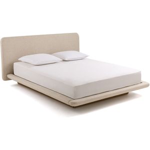 Platform bed in essenhout en getextureerde stof, Slice