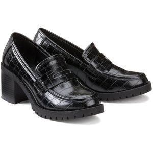 Loafers kroko met hak LA REDOUTE COLLECTIONS. Polyurethaan materiaal. Maten 39. Zwart kleur