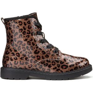 Bottines met rits en veters, luipaardprint LA REDOUTE COLLECTIONS. Polyurethaan materiaal. Maten 35. Kastanje kleur