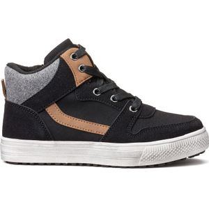 Gevoerde hoge sneakers met ritssluiting en veters LA REDOUTE COLLECTIONS. Polyurethaan materiaal. Maten 33. Zwart kleur