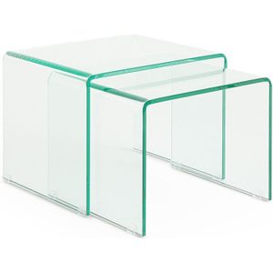 Set van 2 bijzettafels in gehard glas, Cristalline AM.PM. Glas materiaal. Maten één maat. Andere kleur