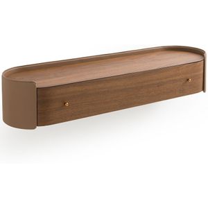 Firmo - Wandconsole - Kastanje Kleur - Notenhout/Leer