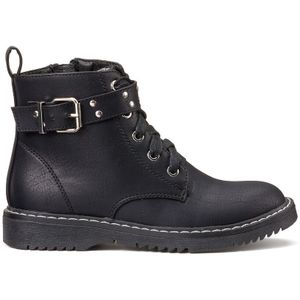 Bottines met ritssluiting en veters LA REDOUTE COLLECTIONS. Polyurethaan materiaal. Maten 34. Zwart kleur